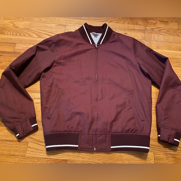 Brooks Brothers Burgundy Bomber Jacket